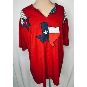 Vtg 80's Texas Red T-Shirt Star Heart Accents Rebecca Kushel 2XL Jerzees